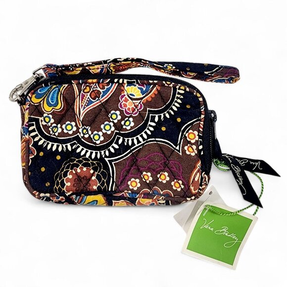 Vera Bradley Wristlet Zip ID Case Wallet Paisley Print NWT Retired Pattern Katal - Picture 2 of 5